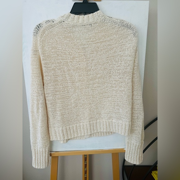 NWT Vince Open-Stitch Cable-Knit Cardigan Sz M Off White $465 - Picture 6 of 7